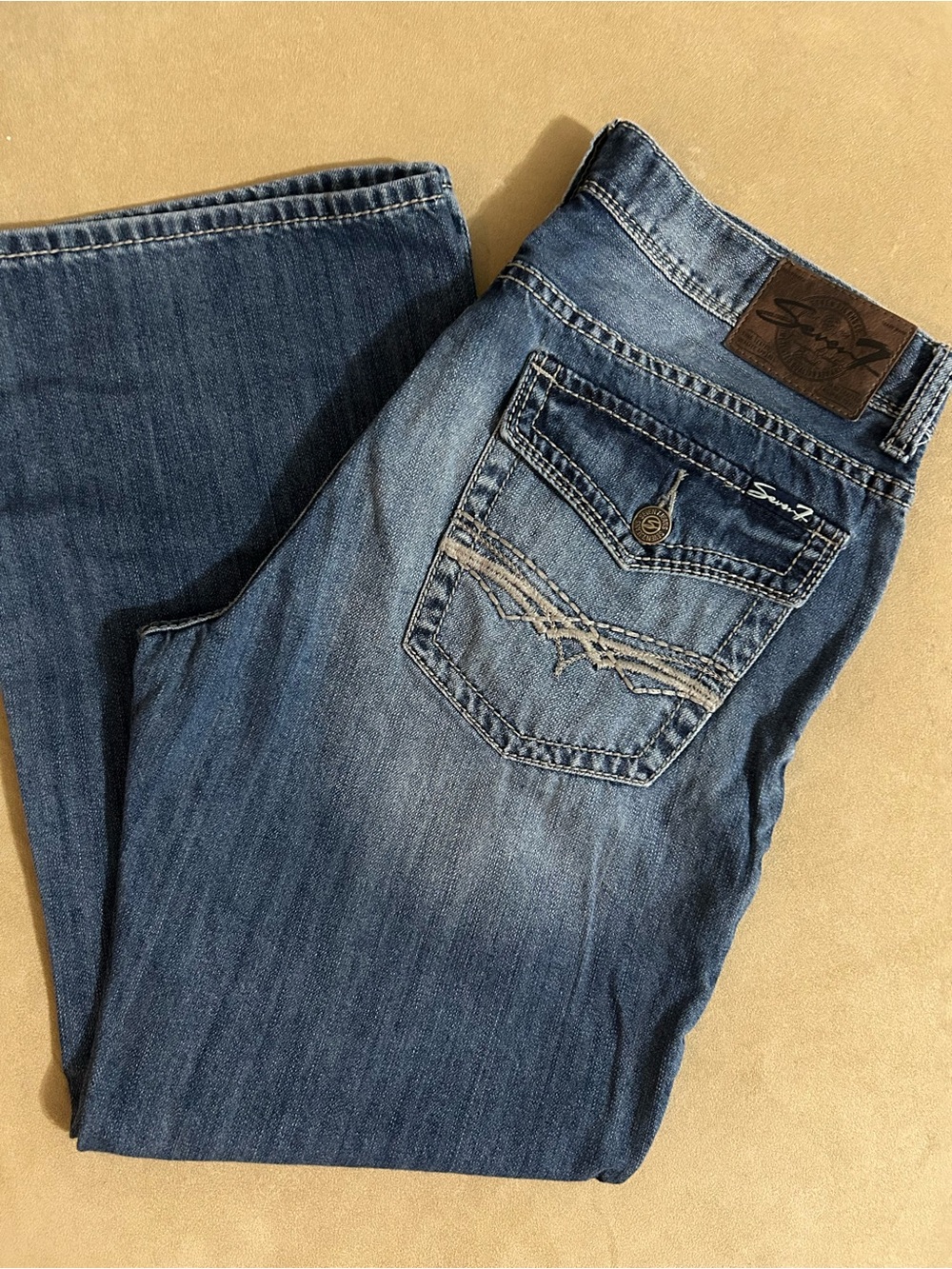 Seven7 Men's Blue Denim Jeans Medium Wash Bootcut Sz 36x28